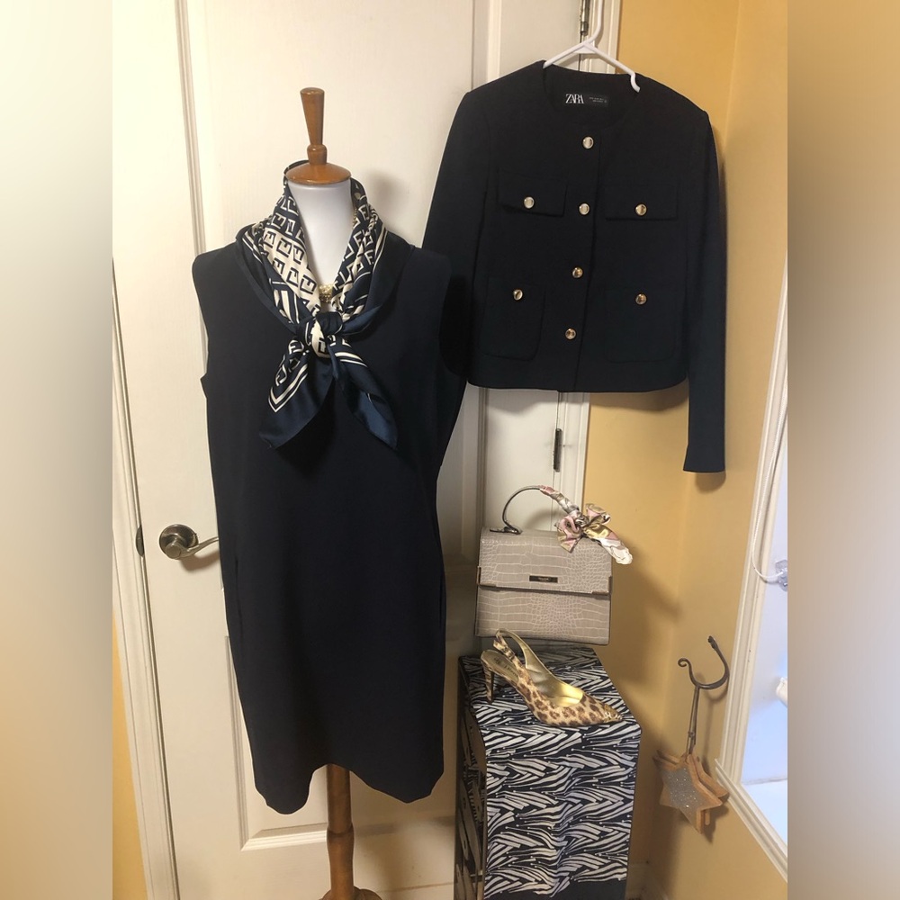 Judith & Charles classic Navy Shift Dress
